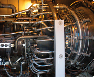 Picture of GE gas turbine testing flex hoses.