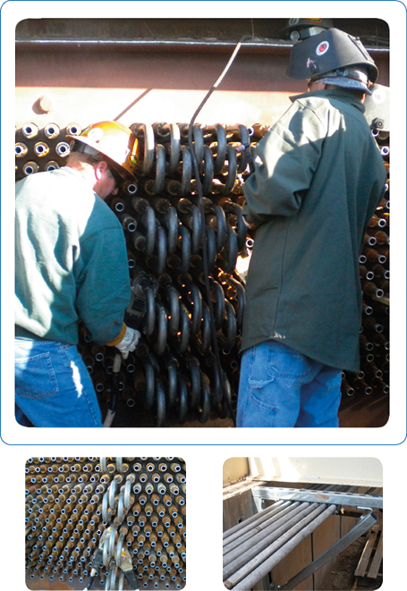Top and Bottom Left: Picture of Unit #3 economizer section the APS West Phoenix Power Plant. Bottom Right: Picture of Orbital welding chemical injection lines to Units 1, 2 and 3 at the APS West Phoenix Power Plant.