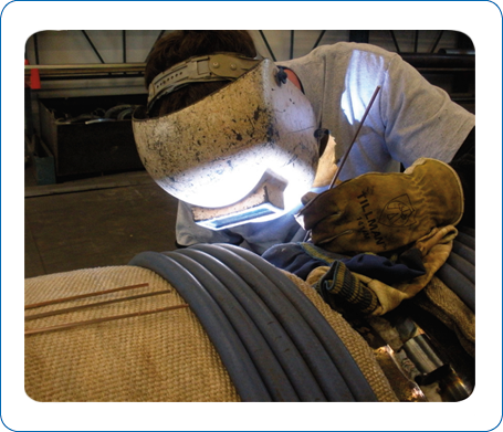 Picture of Fabrication of two reheat headers for APS Redhawk Power Plant in Arlington, Arizona.