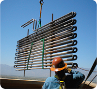 Picture of Primary and secondary superheat replacement at Greenleaf Power in Mecca, California.